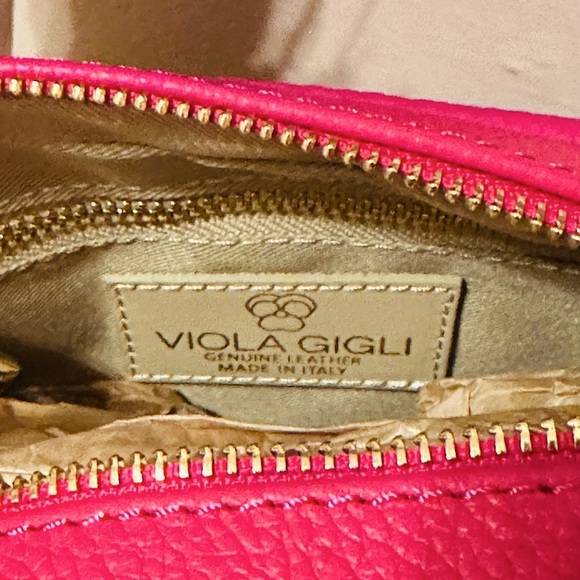 Viola Gigli Magenta Leather Purse w/ Two Straps! - Picture 6 of 6